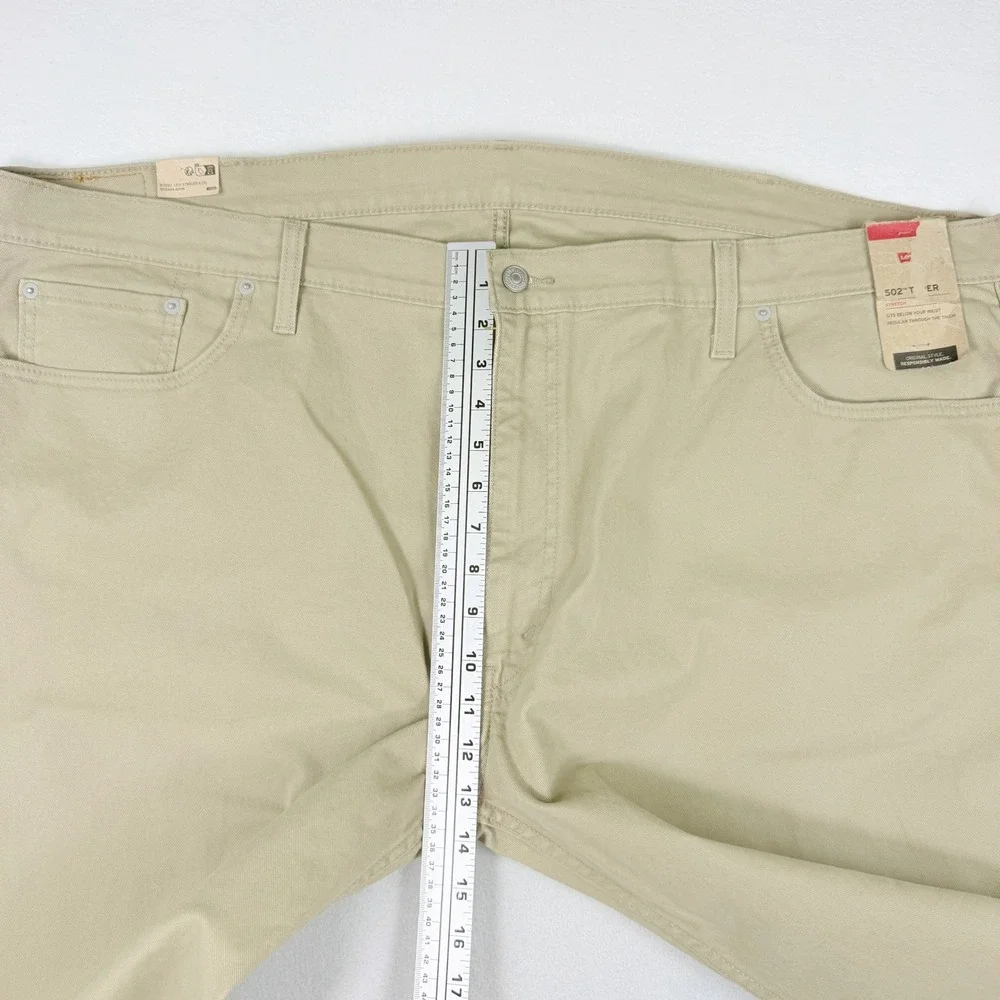 Levis 502 Taper‎ Fit Jeans Size 50x27 Mens Khaki Big & Tall *READ